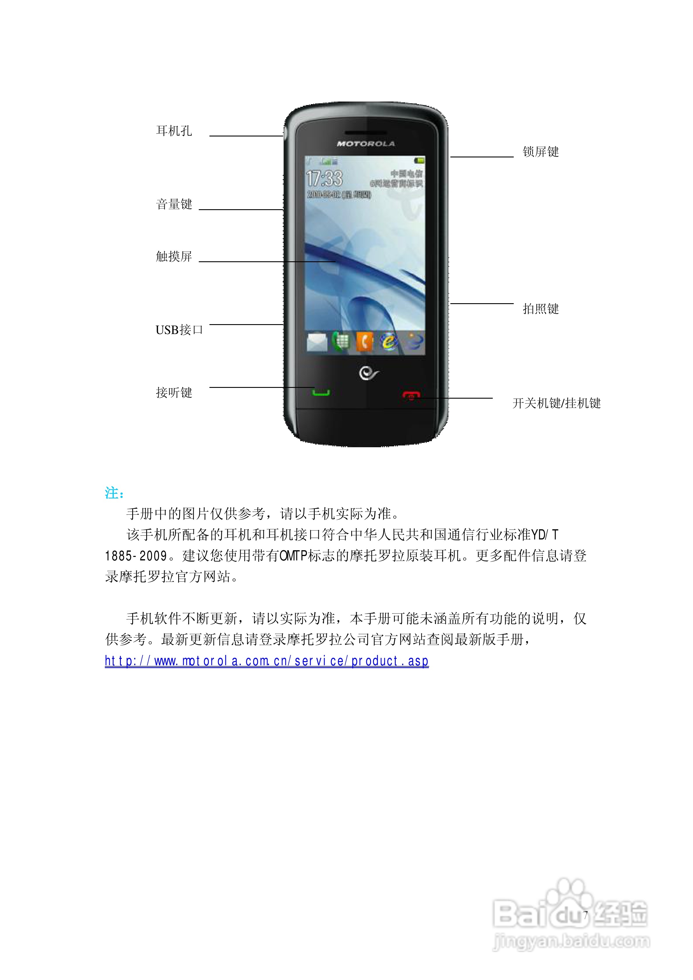 摩托罗拉EX201手机使用说明书:[1]