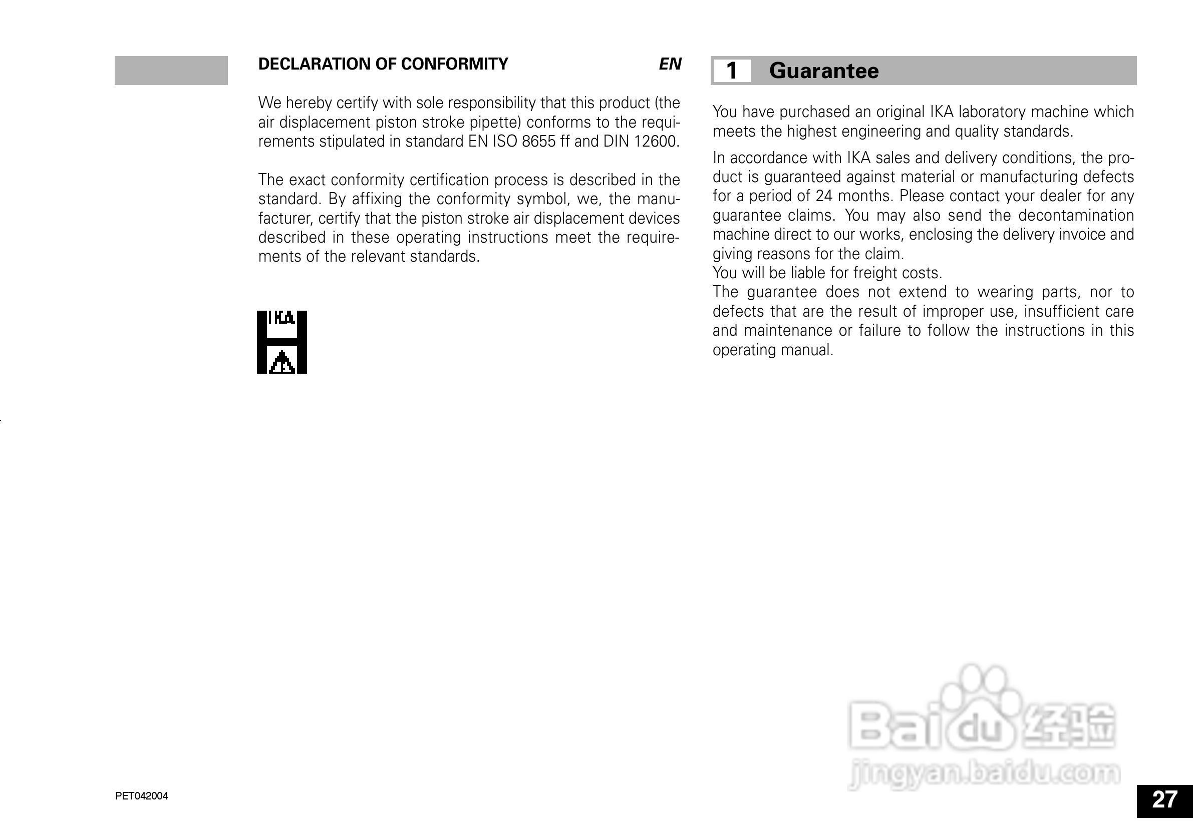 IKA IKA®-PET 100µl 定量移液器使用说明书:[3]