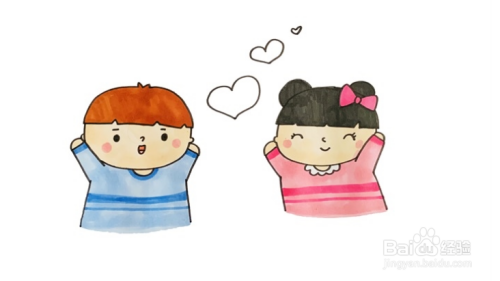 可爱的小朋友简笔画