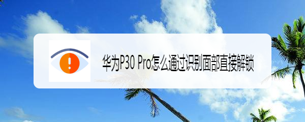 华为P30 Pro怎么通过识别面部直接解锁