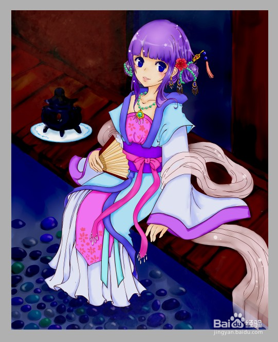 SAI绘画古装全过程 超详细