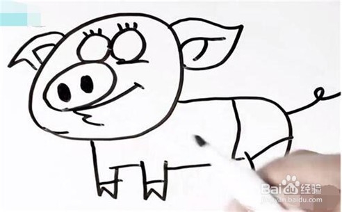 伴儿成长简笔画系列-怎样画可爱小猪简笔画