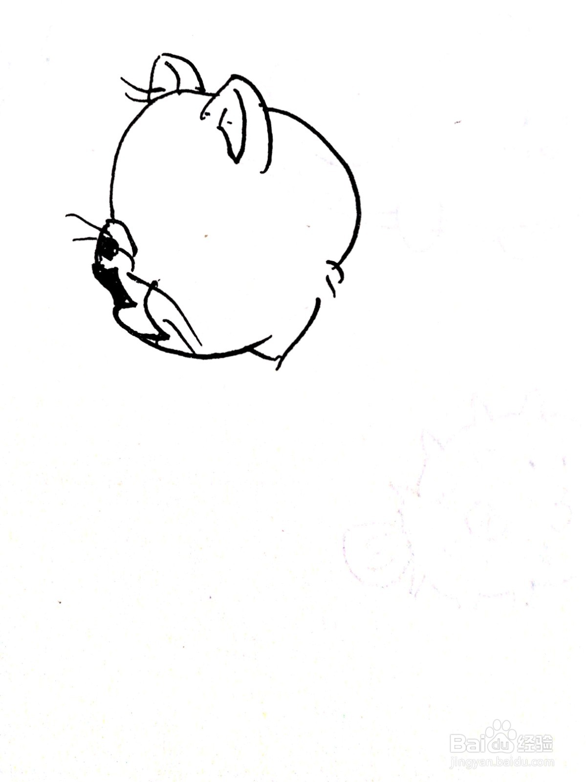 弯着腰的猫线描画怎么画