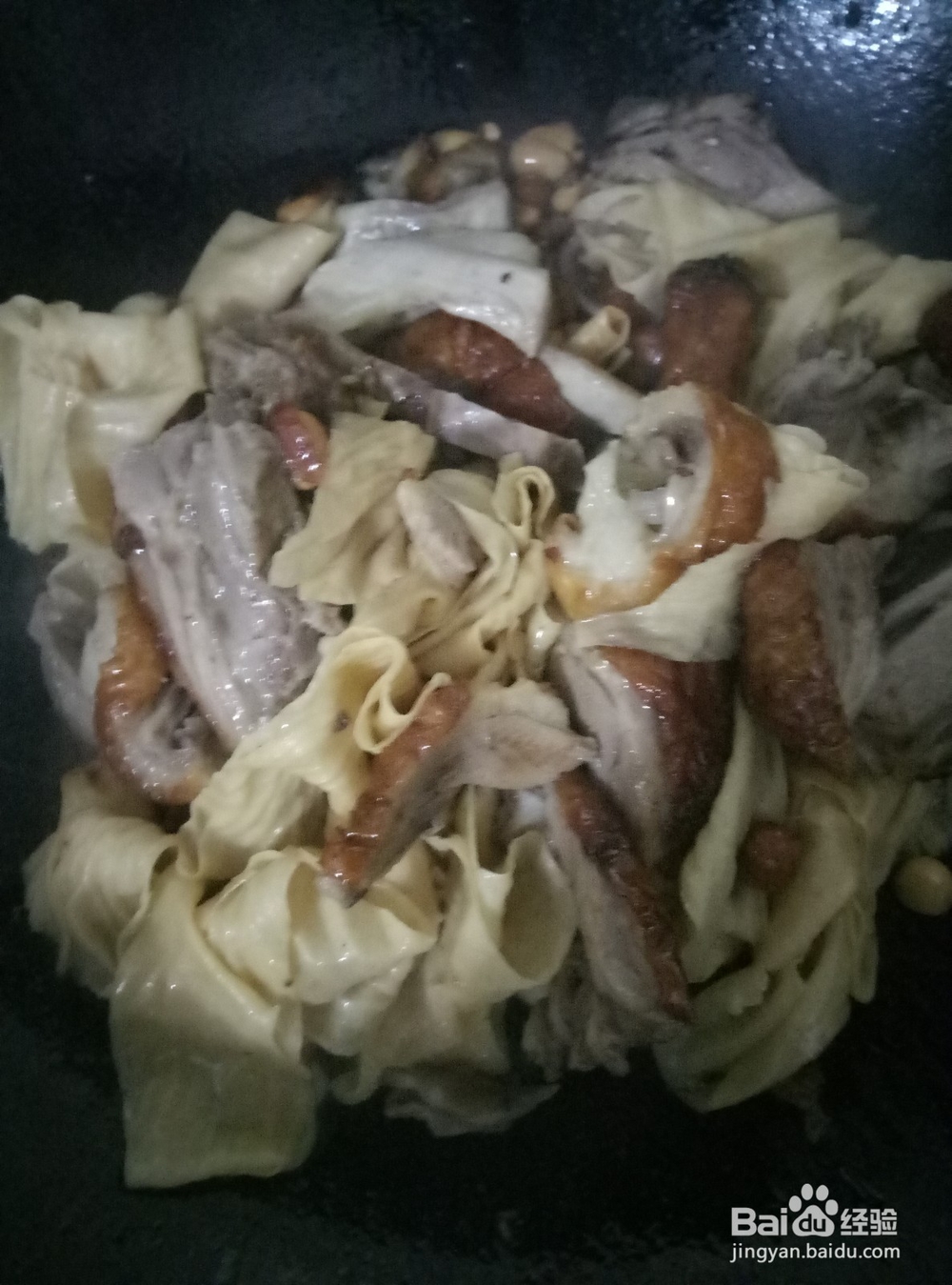 干腐竹炒烧鸭
