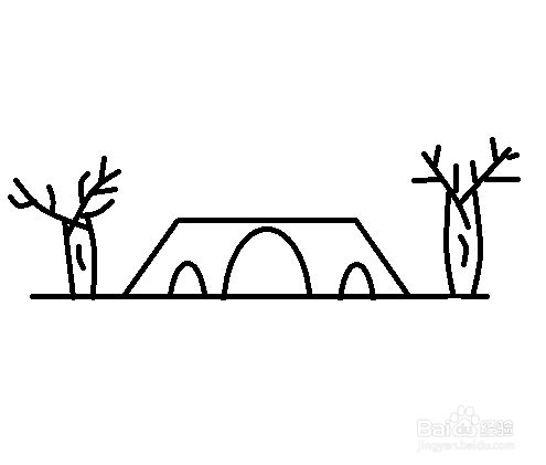 简笔画-如何画小桥的简笔画?