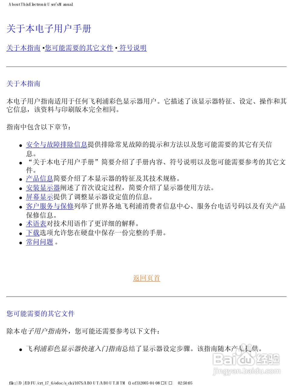 飞利浦107S66彩显使用说明书:[1]