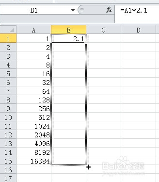 如何将excel的一列乘以同一个数