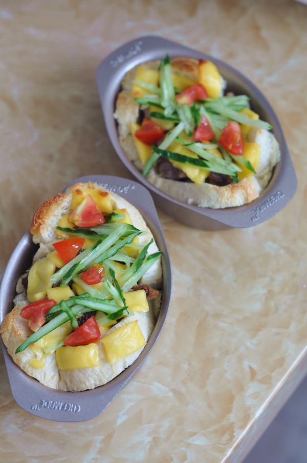 烤鸭芝士面包盏