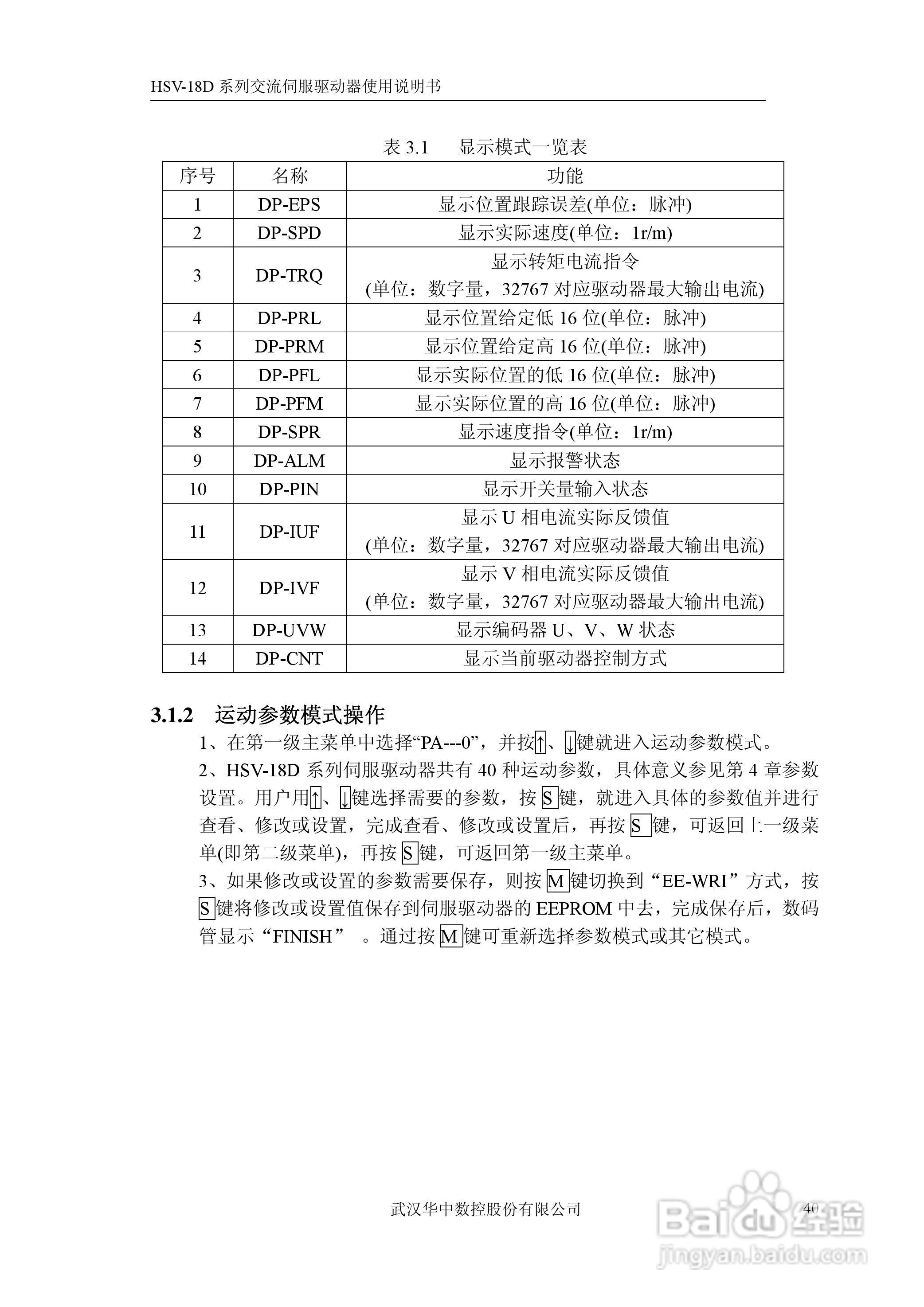 华中数控HSV-18D系列交流伺服驱动器使用说明书:[5]