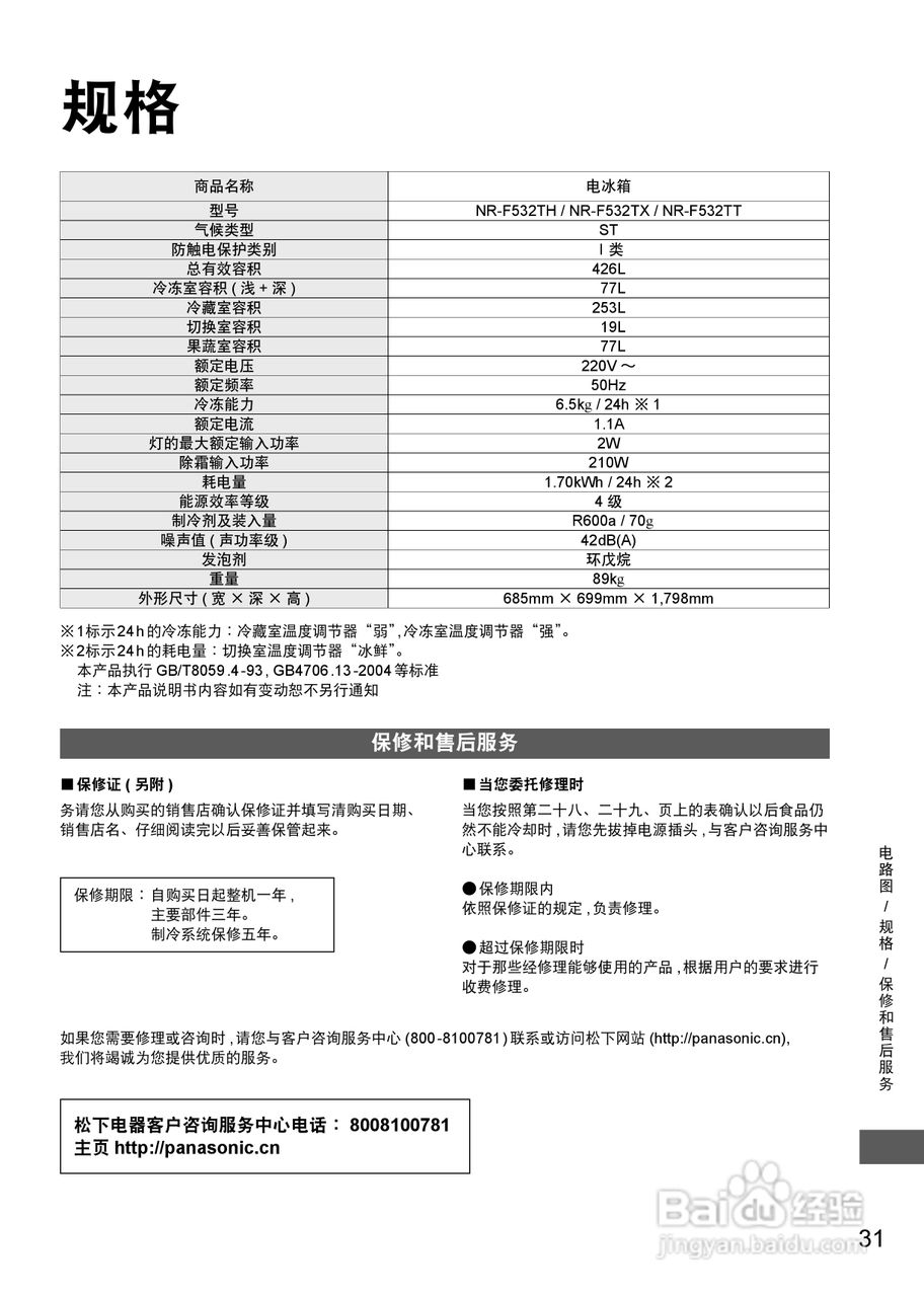 松下NR-F532TH电冰箱使用说明书:[4]