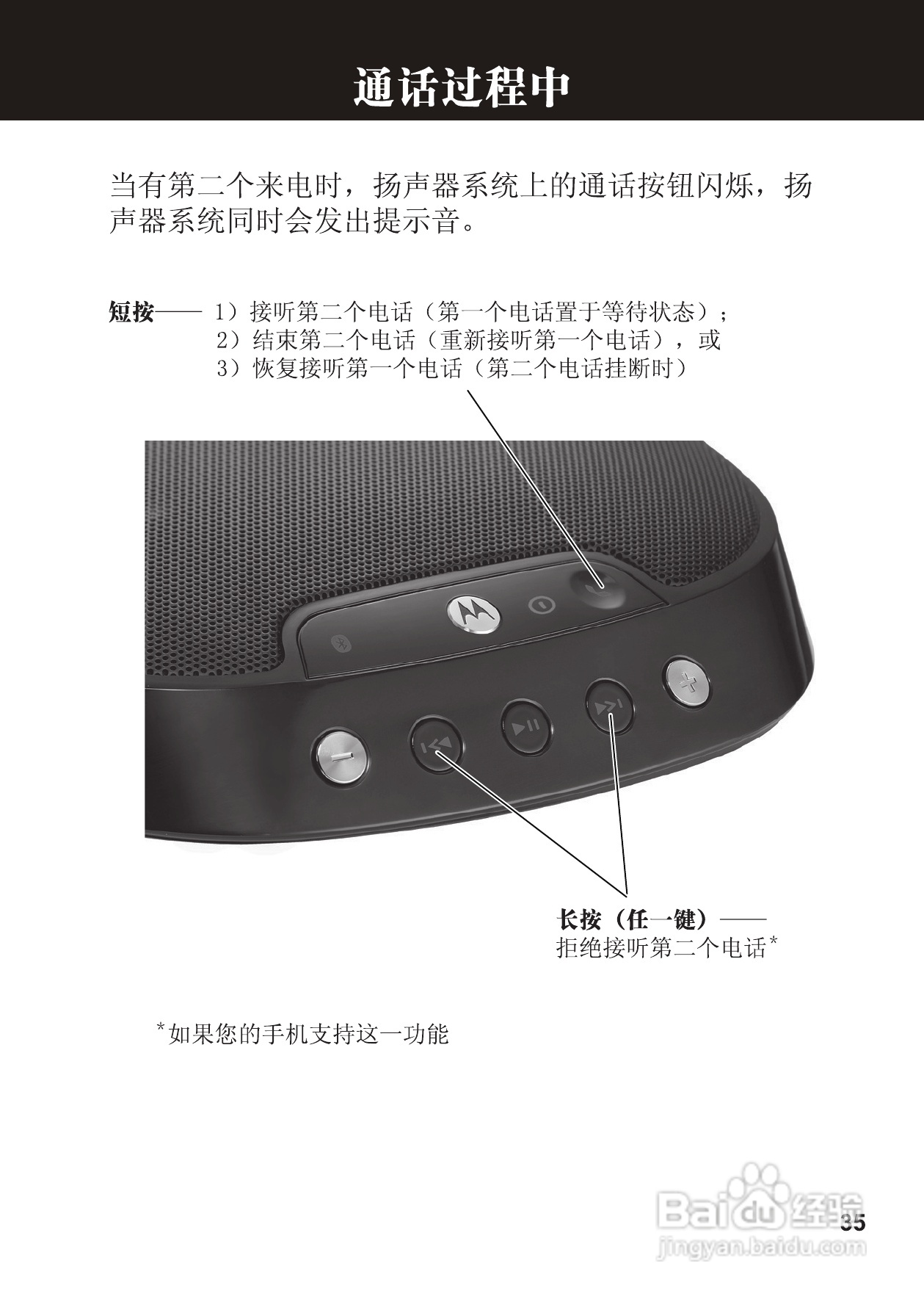 摩托罗拉EQ7蓝牙扬声器使用说明书:[4]