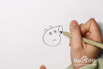 如何画小猪佩奇的简笔画