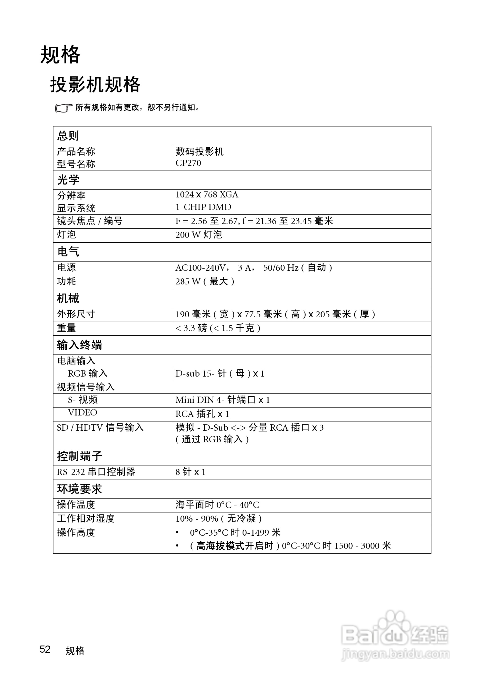明基CP270投影仪使用说明书:[6]