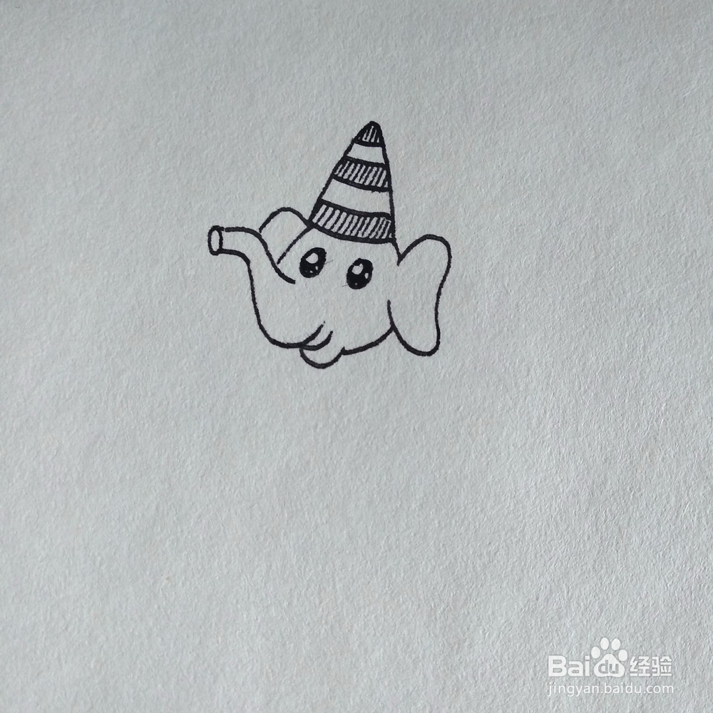 怎么画小象开飞机的情景卡通动画简笔画教程