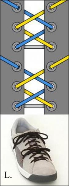 板鞋系鞋带方法图解