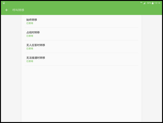 Samsung Galaxy Tab S2 4G版SM-T819C(6.0.1)如何设置呼叫转移?