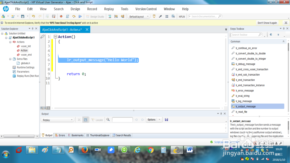 如何在loadrunner上创建Ajax虚拟用户脚本？