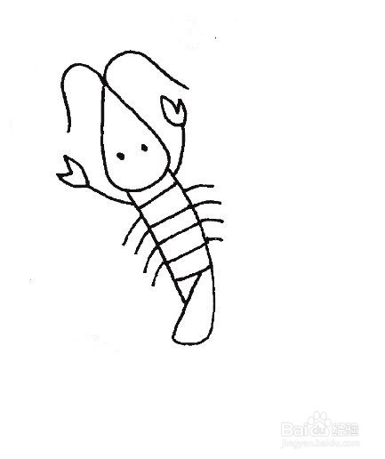 儿童简笔画虾的简笔画