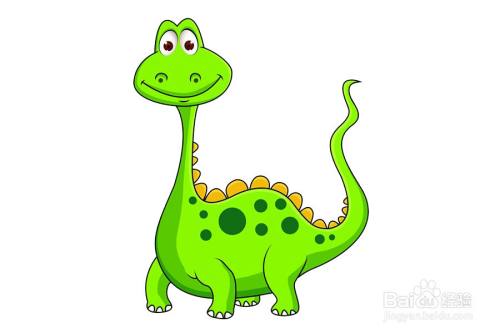 可爱的绿恐龙的画法