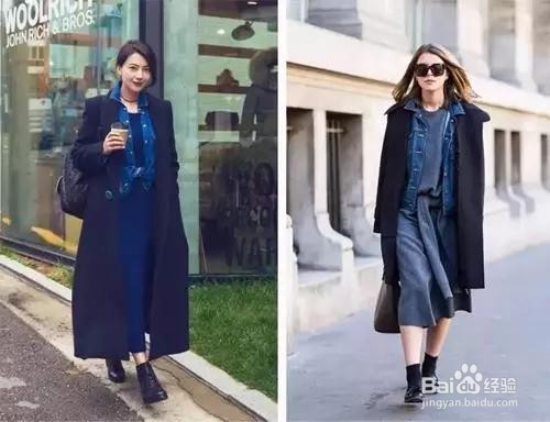 王凯丽长大衣里面套裙子,竟然这么好看!