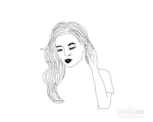 如何画撩发的女生