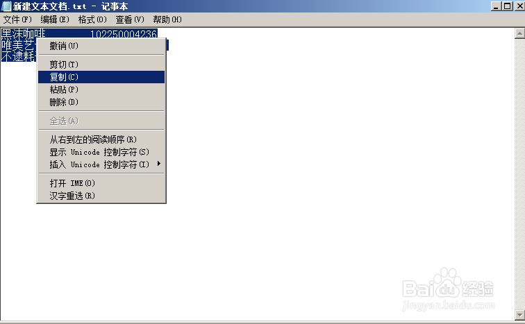 如何拷贝文本写入excel表格中
