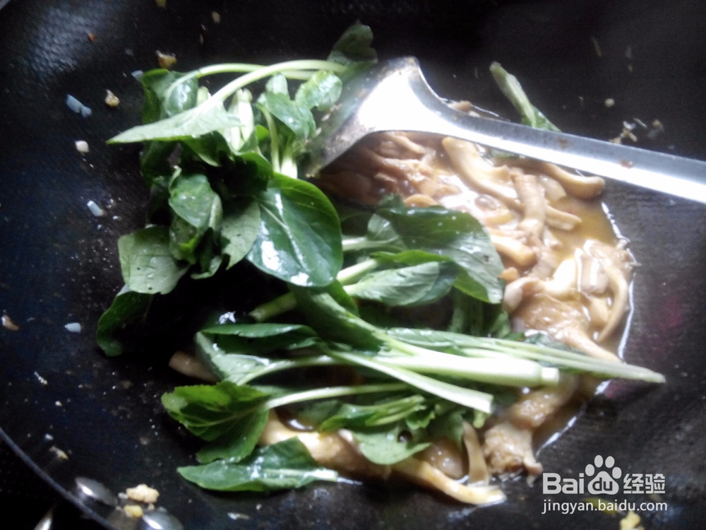 蘑菇炒青菜的做法