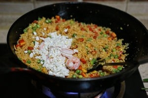 虾仁咸蛋炒饭的的美味做法
