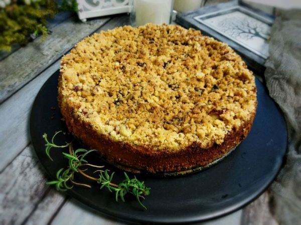 碧根果酥底酥粒芝士蛋糕