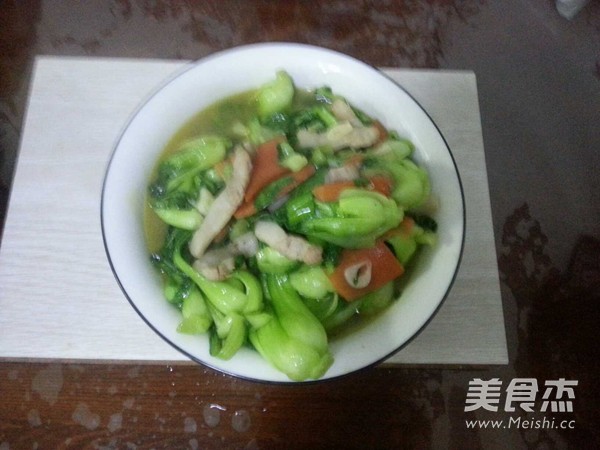 油菜炒肉的做法