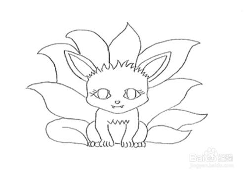 九尾火狐简笔画