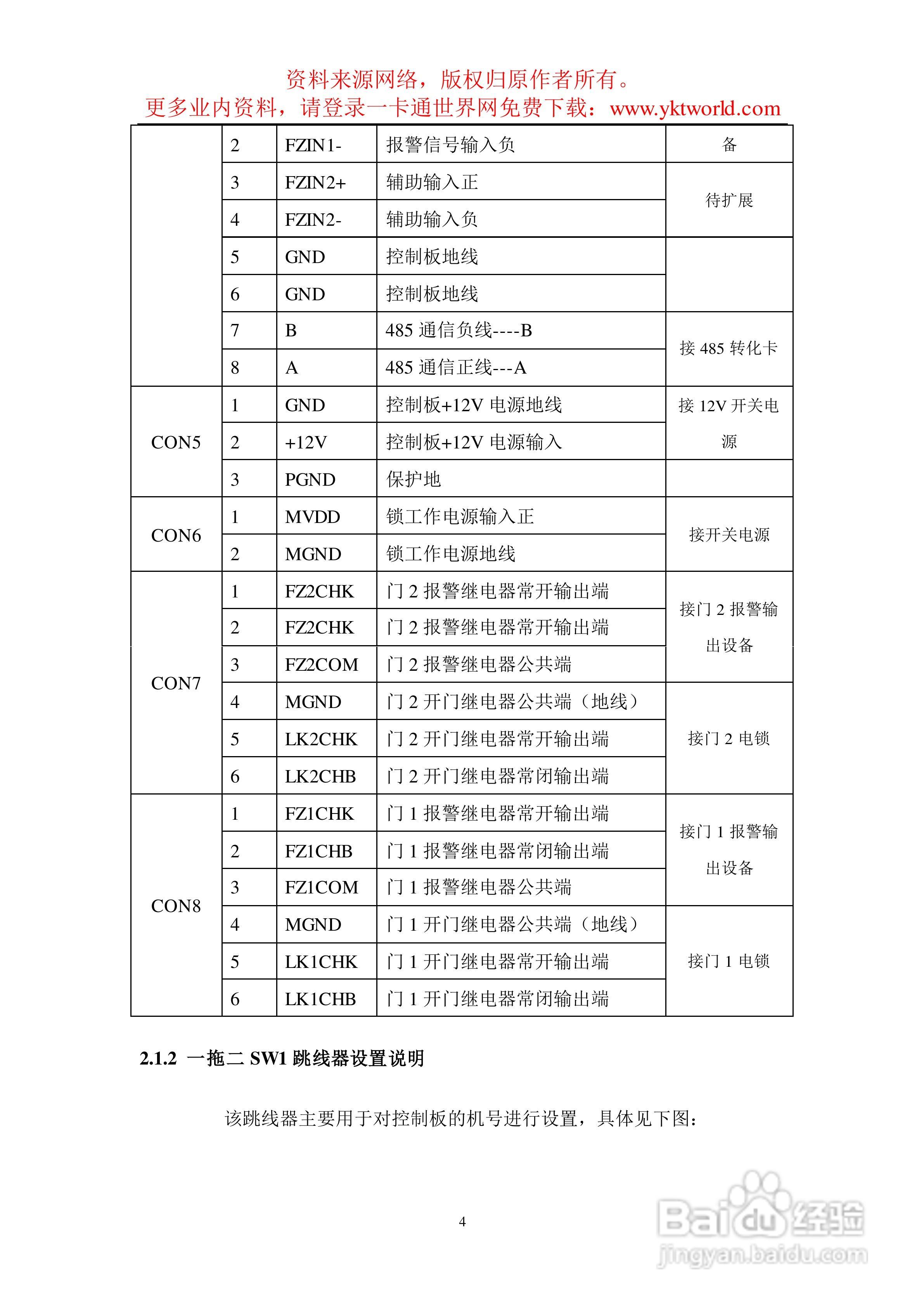 ID网络型门禁硬件使用说明书:[1]