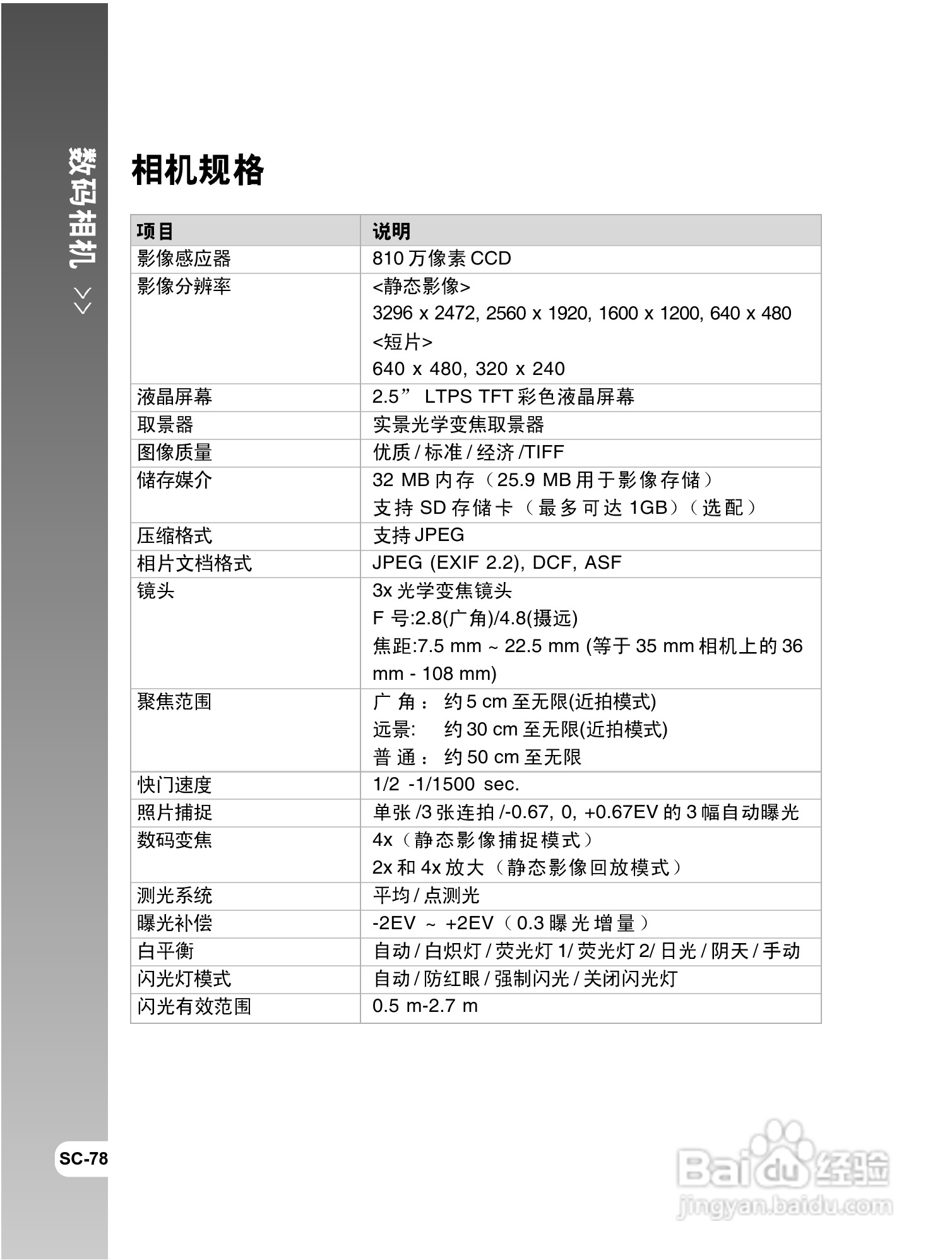 威达ViviCam 8300s数码相机使用说明书:[8]