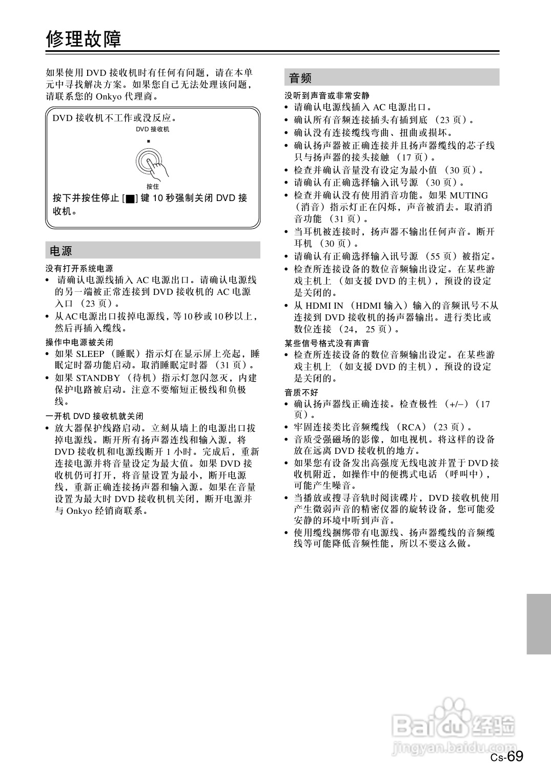 安桥DVD接收机DR-S501型使用说明书:[4]