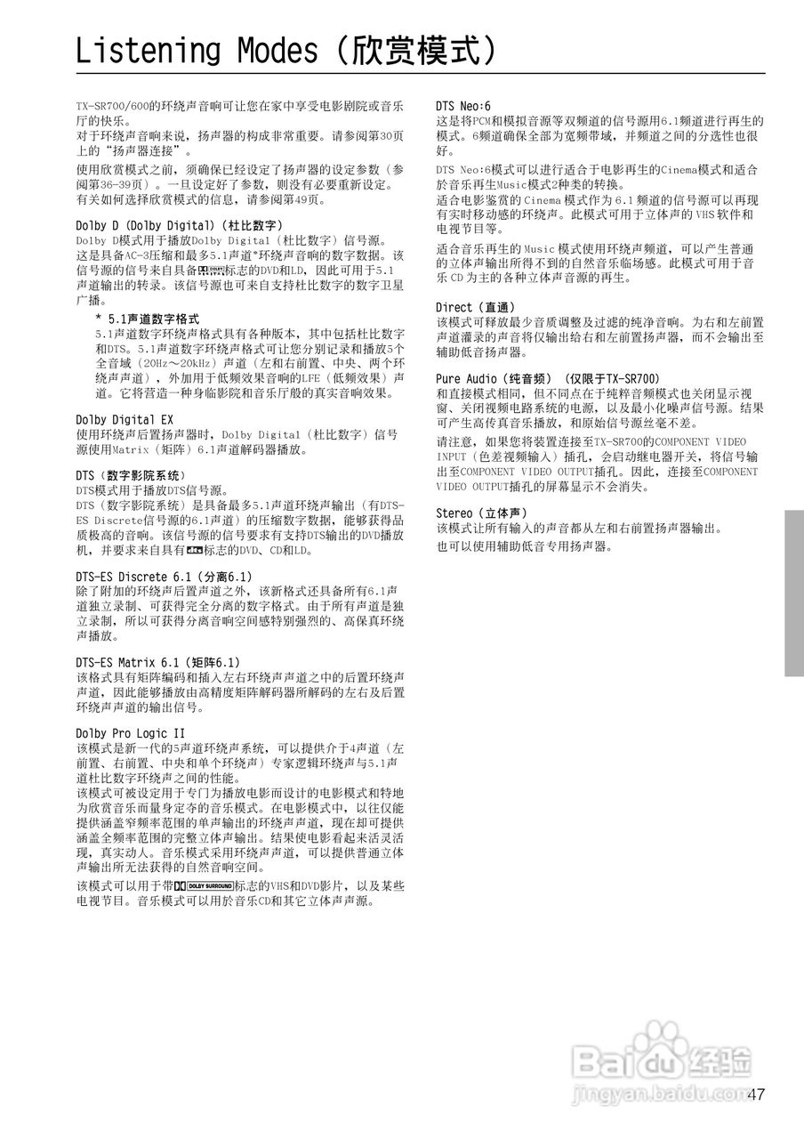 安桥AV接收机TX-SR700型使用说明书:[3]