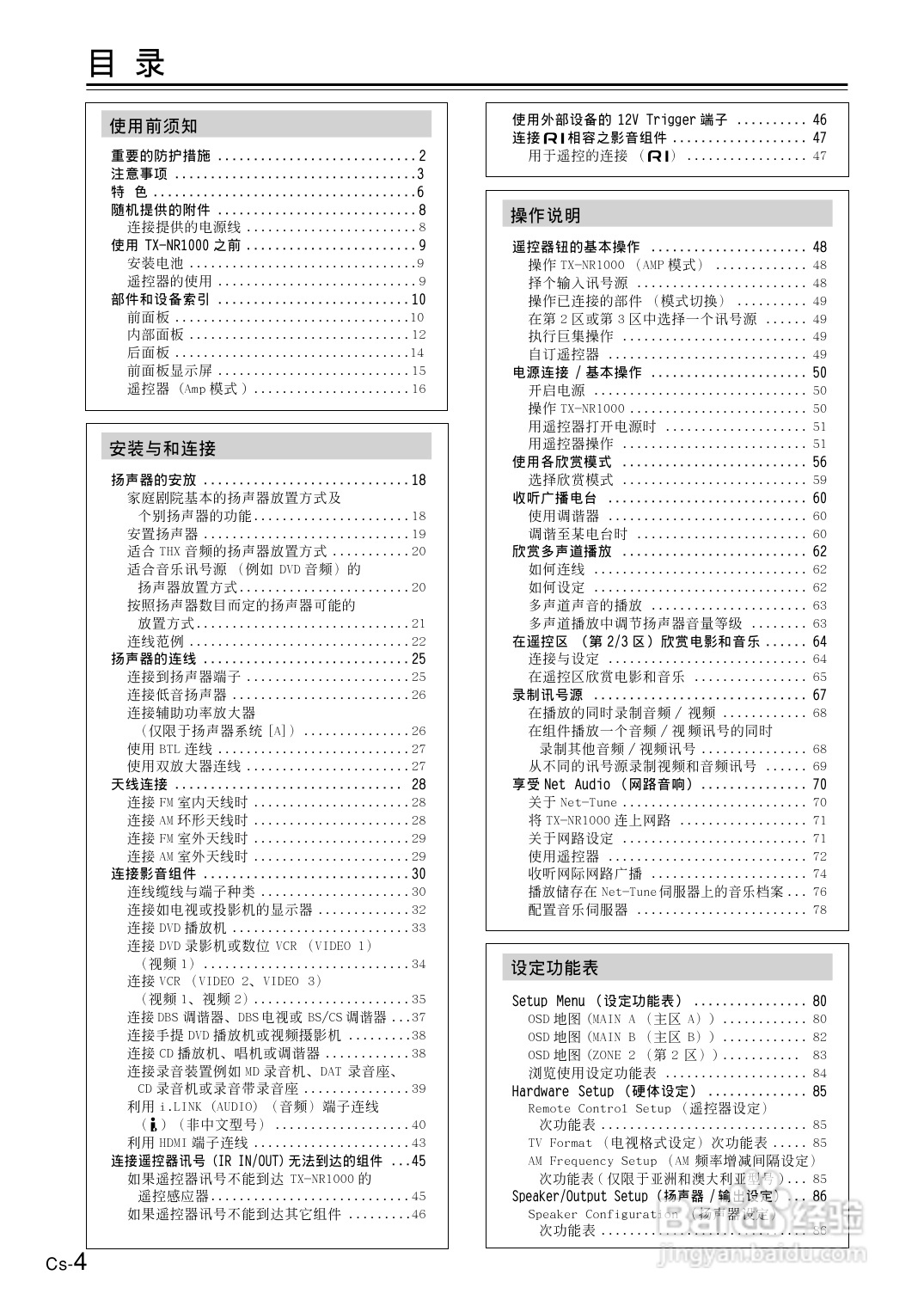 安桥AV接收机TX-NR1000型使用说明书:[1]