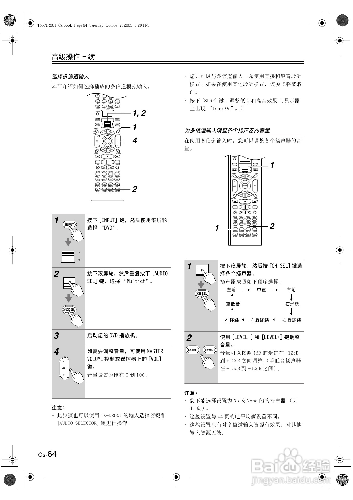 安桥AV接收机TX-NR901型使用说明书:[4]