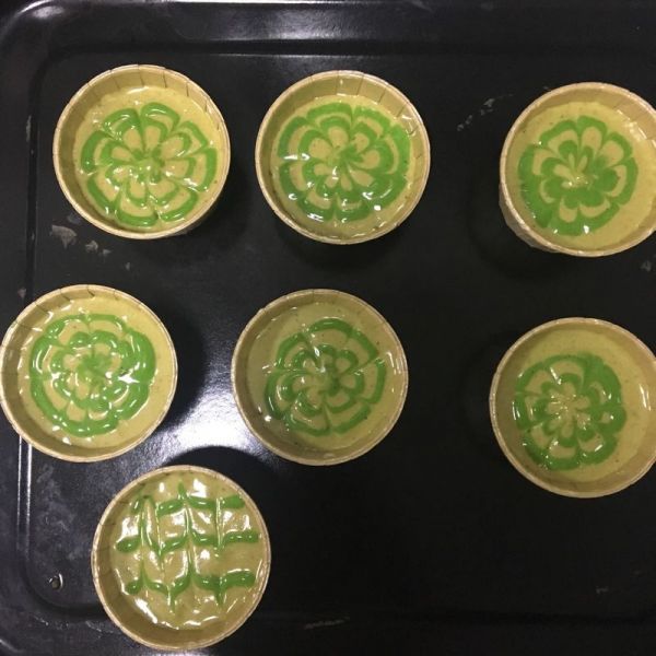 抹茶拉花杯子戚风