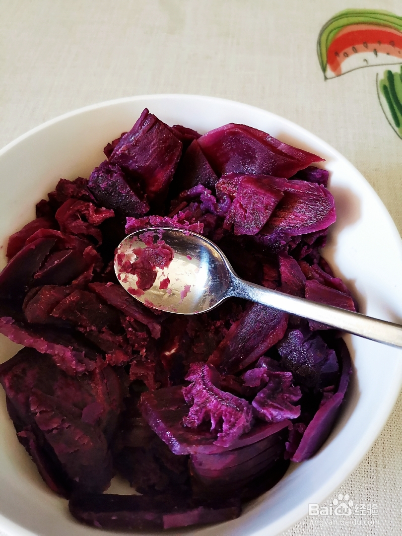 超级过瘾的紫薯醪糟汤圆