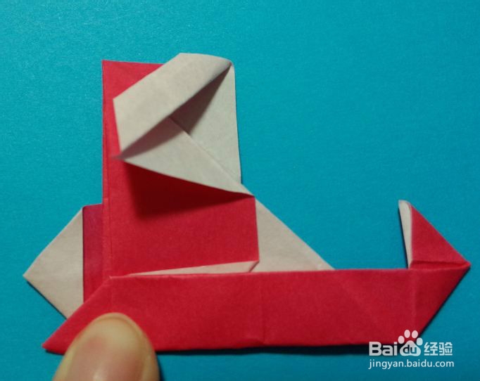 创意折纸如何折滑雪橇的圣诞老人(圣诞节礼物)