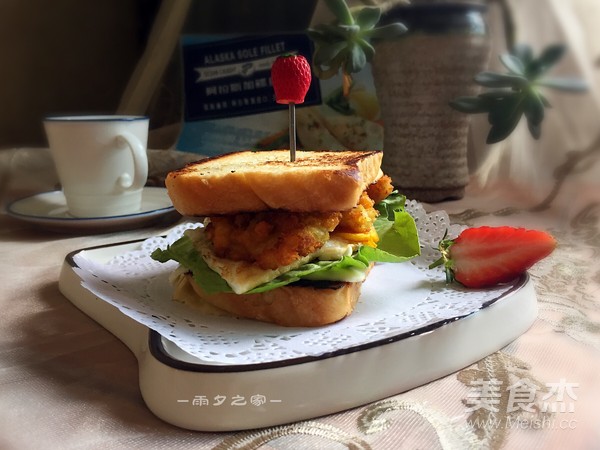 芝士鱼排吐司汉堡