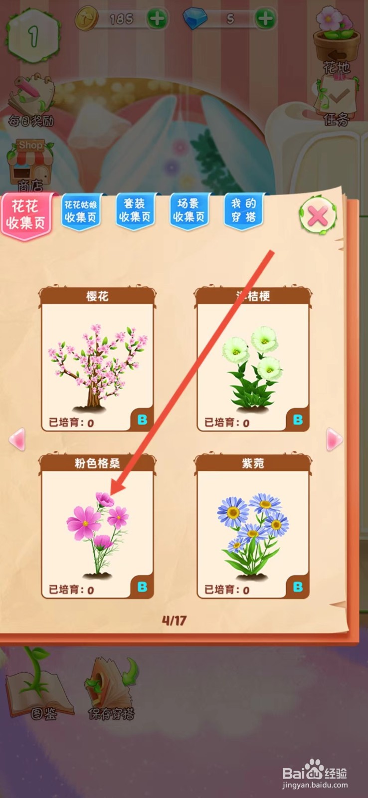 花花姑娘如何查看粉色格桑的【生长速度】