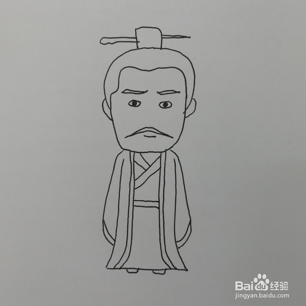 三国之孙权铅笔画/简笔画绘画方法