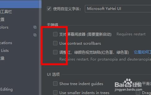 PyCharm如何设置无障碍选项