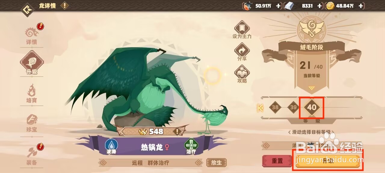 驯龙高手旅程热锅龙怎么升到40级？