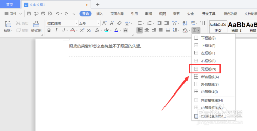 WPS文档中复制的文字带有底下边框怎么办