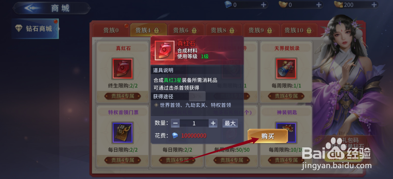 仙魔尘缘如何购买【真红石】
