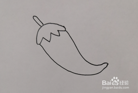 宝宝简笔画：红辣椒的简单画法。