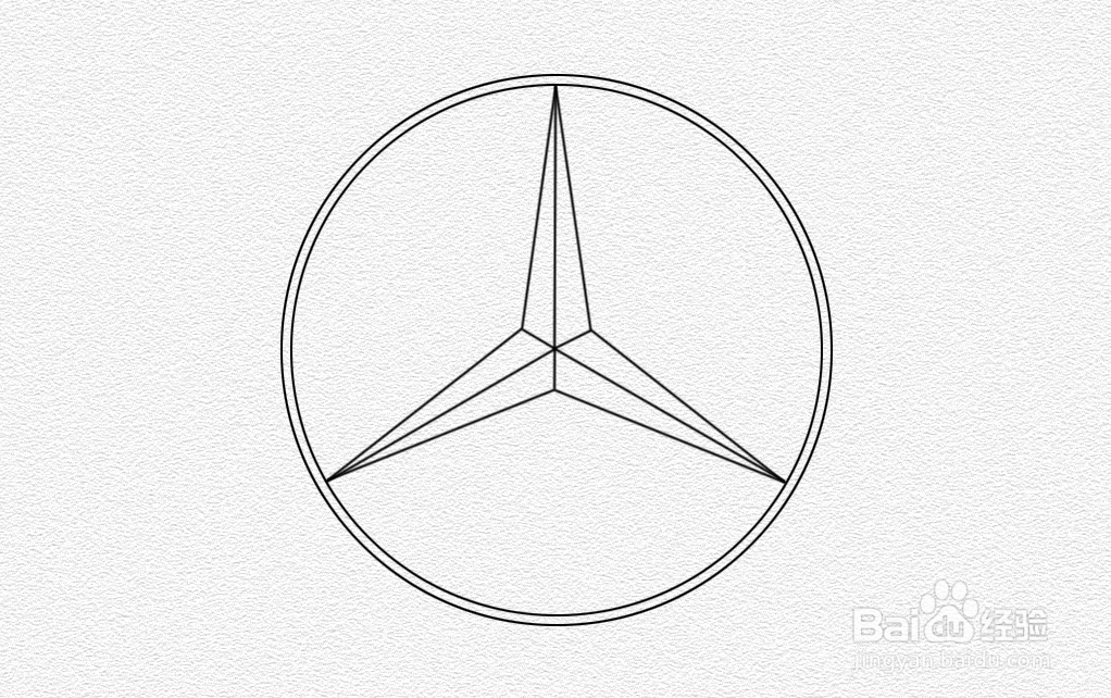 奔驰标志怎么画