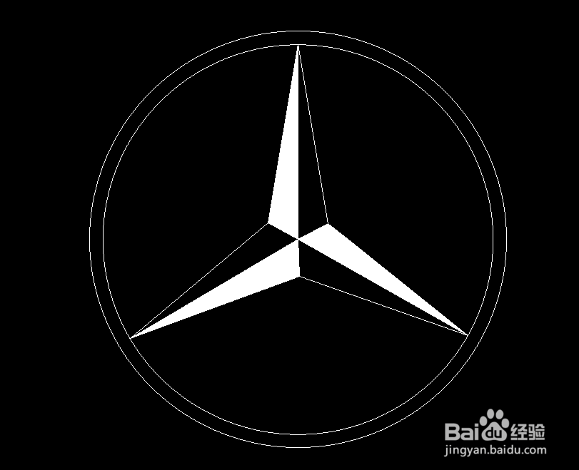 奔驰标怎么一笔画完